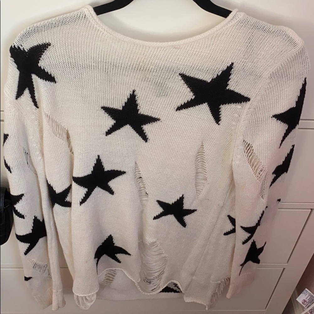 Cream and black star sweater